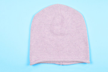 Knitted warm winter hat.