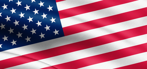 Fototapeta premium Waving USA flag. 3d illustration for your design. United States of America.