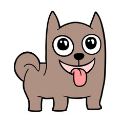 funny dog with big eyes and tongue out