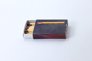 matches in box isolated on white background