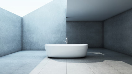 Fototapeta na wymiar Bathroom design Modern & Loft design Wall concrete/floor concrete -3D render
