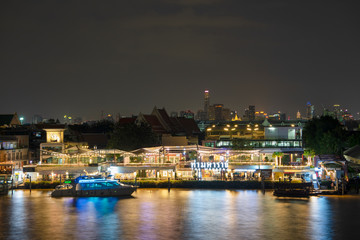 Bangkok, Thailand. ;December 5, 2018 - Tha Maharaj Pier famous tourist attraction in Bangkok.