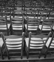 chairs in the place of worship before the religious ceremony
