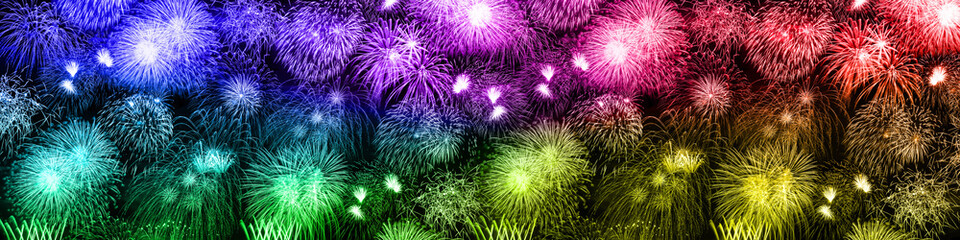 Silvester Feuerwerk Sylvester Neujahr Hintergrund großes Banner bunt Neues Jahr Neuen Neu