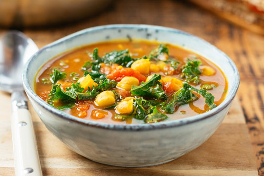 Moroccan Spiced Chickpea Soup With Kale