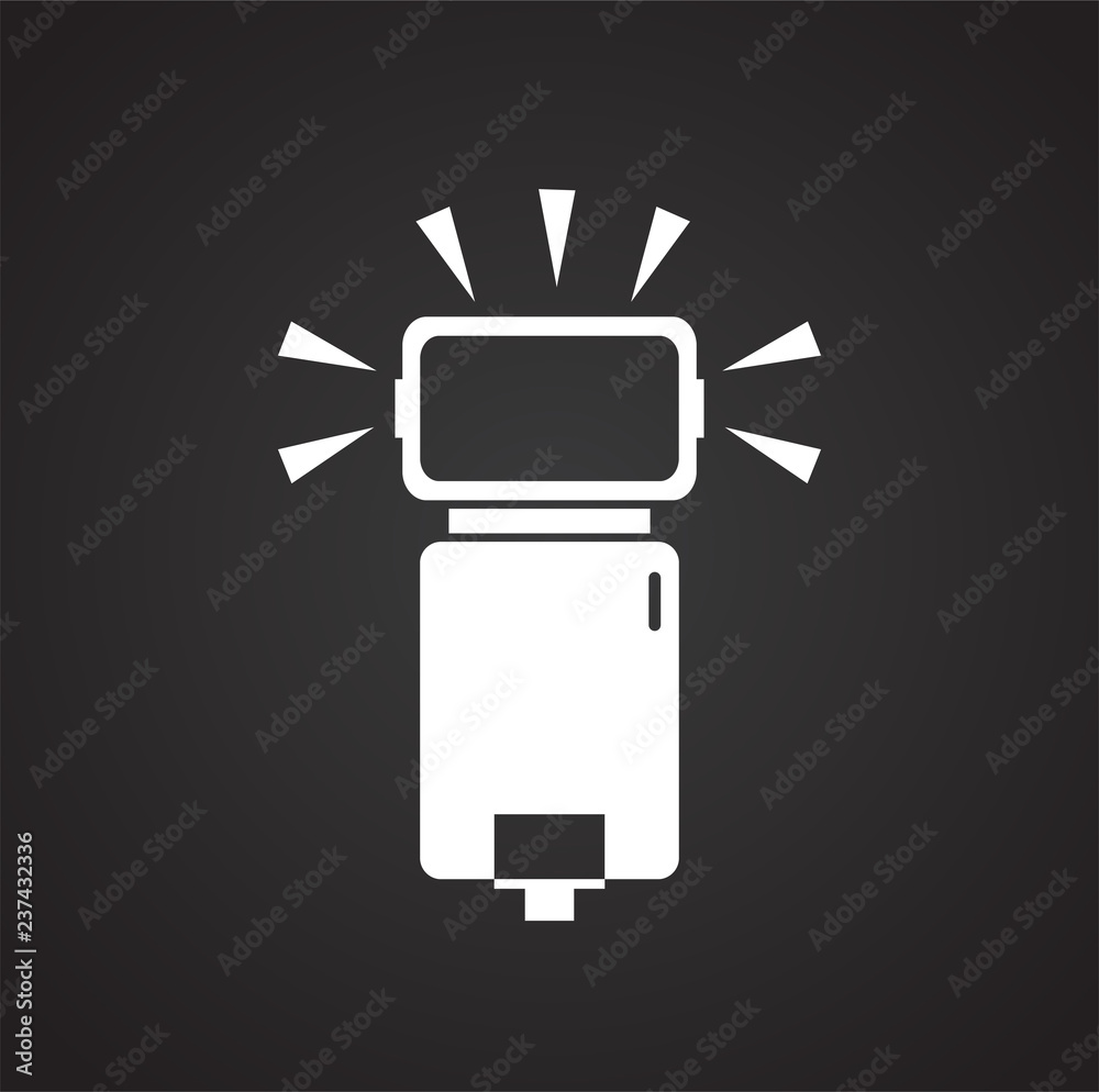 Fototapete speed flash icon on black background for graphic and web design, modern simple vector sign. internet