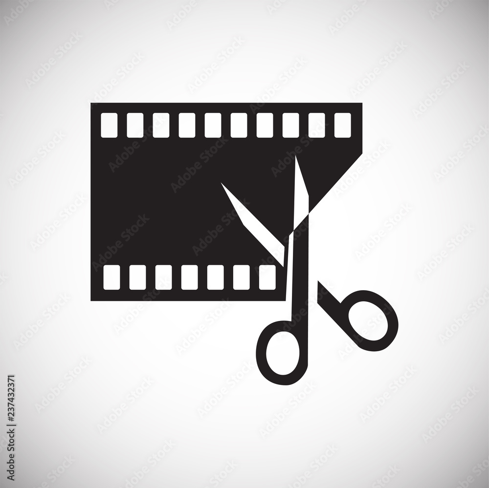 Poster video edit icon on white background for graphic and web design, modern simple vector sign. internet 