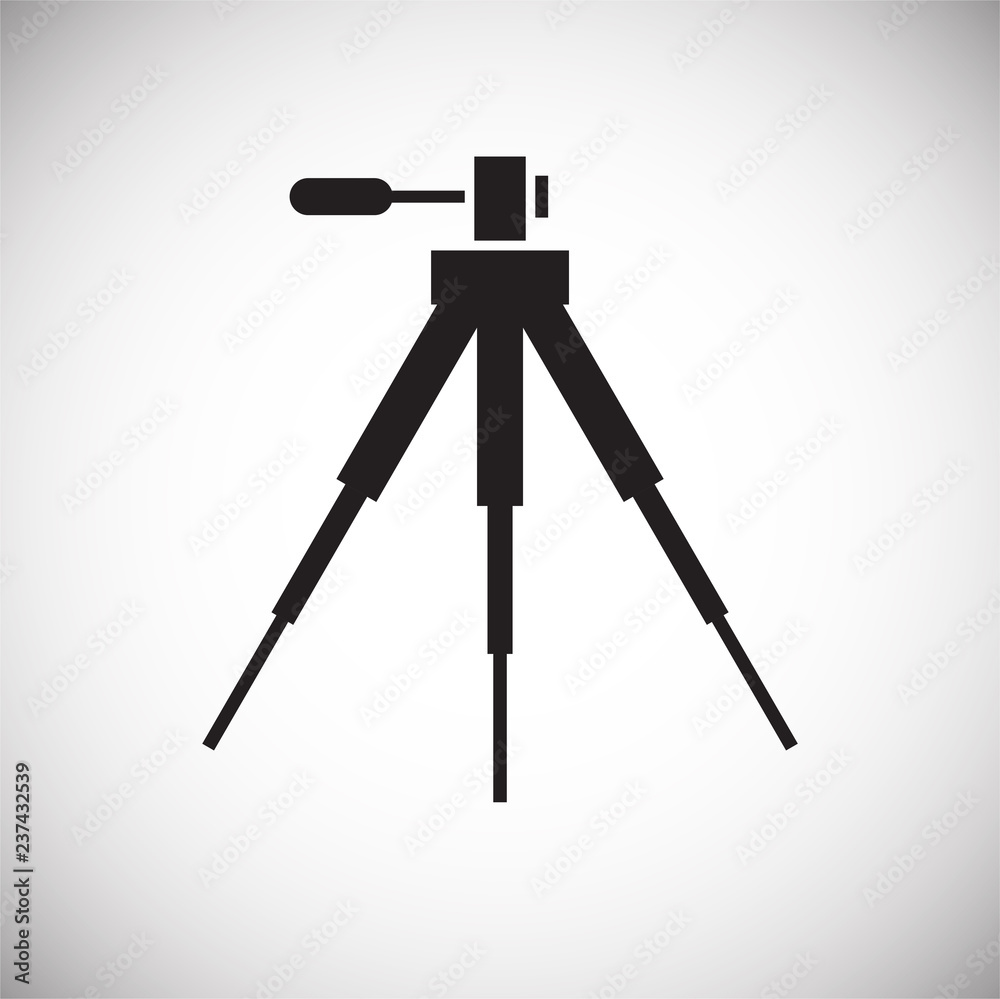 Poster camera tripod icon on white background for graphic and web design, modern simple vector sign. intern