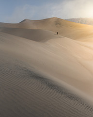 Hiking through the Mesquite Sand Dunes in Death Valley National Park