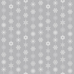 Abstract Christmas and New Year Seamless snowflakes background.  Vector illustration
