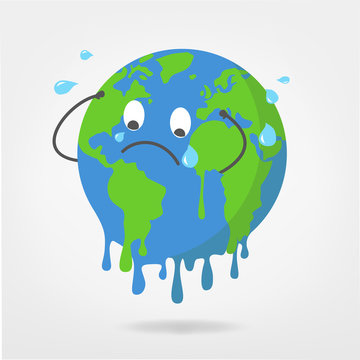 world illustration - global warming / climate change vector graphic 