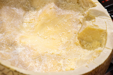 Parmesan cheese cutted