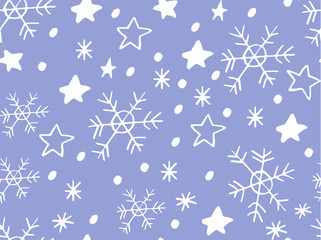 Snowflake simple seamless pattern