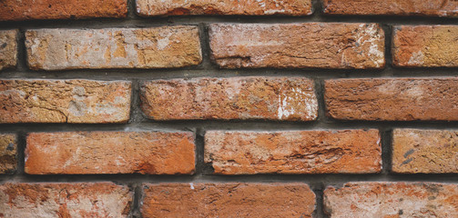 Close-up Red brick wall texture.