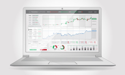 Trading Platform Interface With Infographic Elements