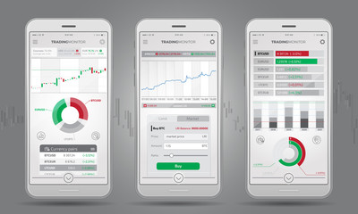 Trading Platform Interface With Infographic Elements