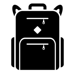 Backpack icon on white.