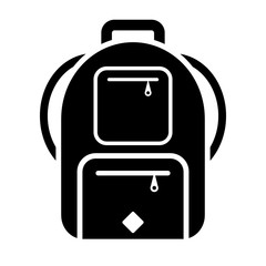 Backpack icon on white.