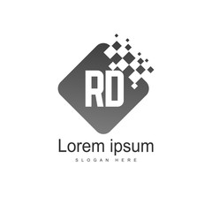 RD Logo template design. Initial letter logo design