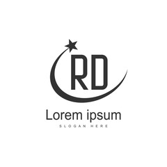 RD Logo template design. Initial letter logo design