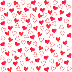 Hearts pattern Valentine's Day watercolor