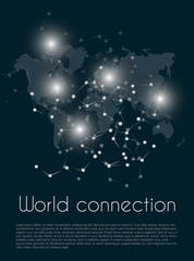 Global network connection. World map point and line composition concept of global business. Vector Illustration
