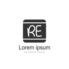 RE Logo template design. Initial letter logo design