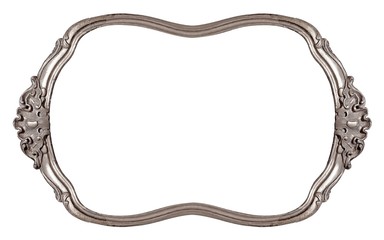 Silver frame for paintings, mirrors or photo isolated on white background
