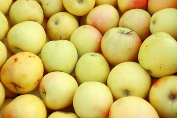 background of yellow apples
