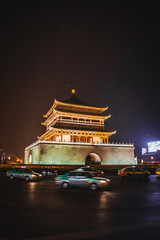 Obraz premium ancient city of xian china at night