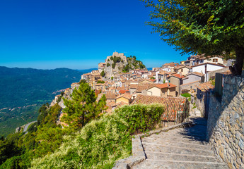 Obraz na płótnie Canvas Cervara di Roma (Italy) - A little suggestive town on the rock, in the Simbruini mountains, province of Rome, know as 