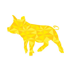 Yellow vector pig, Golden Piggy