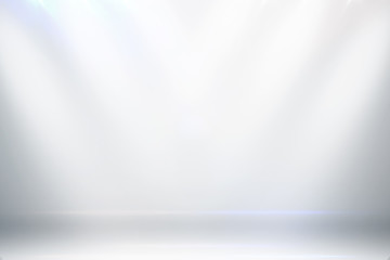 Abstract clean white light studio background with illumination