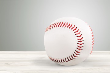Baseball on white background with natural shadow