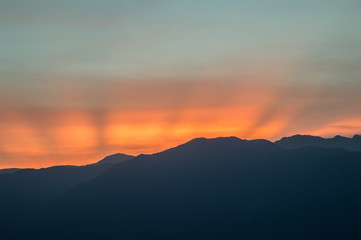sunset in the mountains