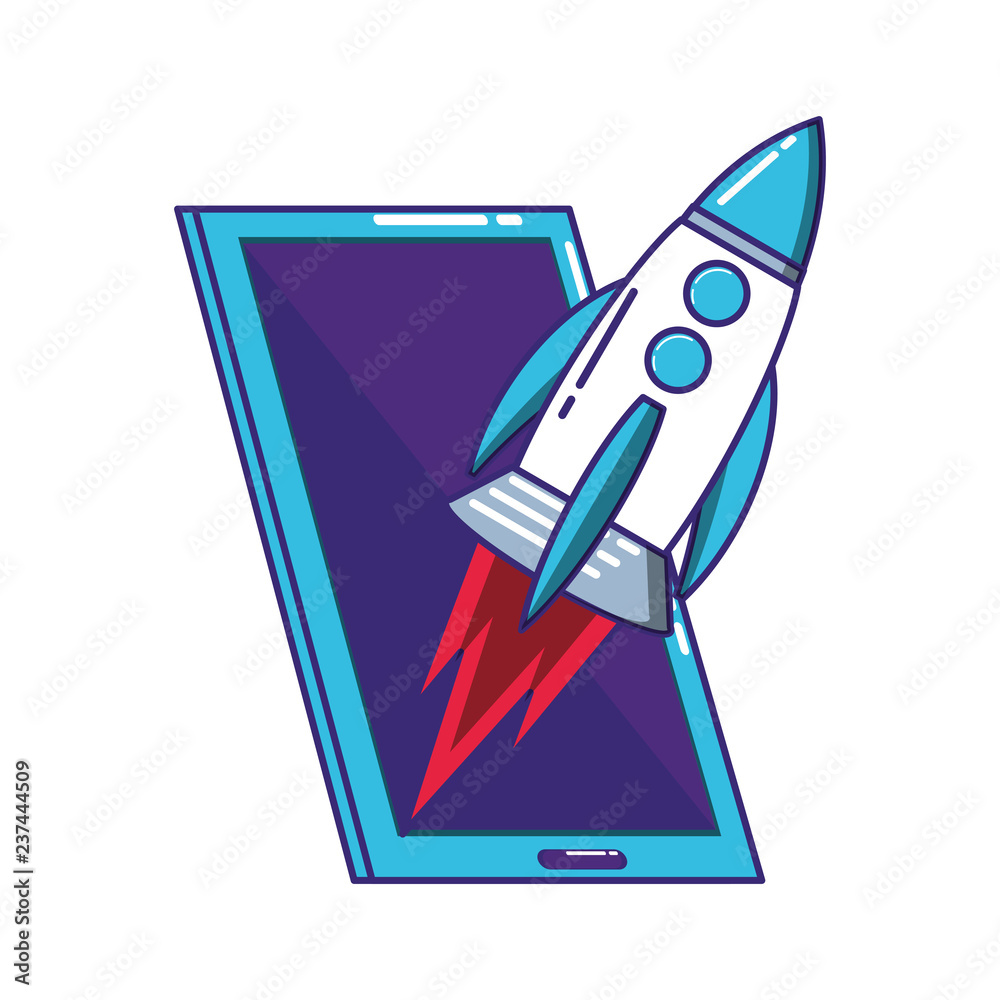 Sticker rocket start up with smartphone