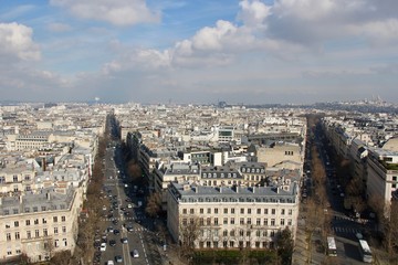 Fototapeta premium View from Arc de Triomphe in Paris, France