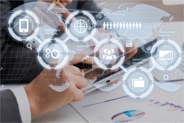 Group of  Busy People Working in an Office