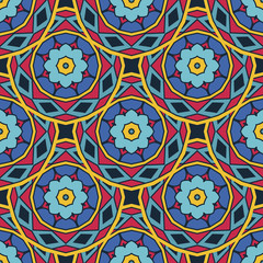 Colorful Ethnic Festive Abstract Floral Vector Pattern