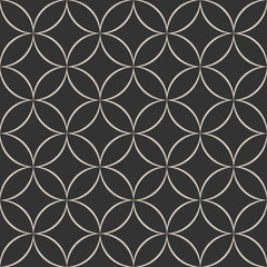 Seamless geometric pattern with abstract floral elements based on Arabic ornaments. Abstract geometric background in black and white colors
