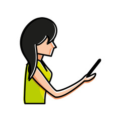 young woman with smartphone