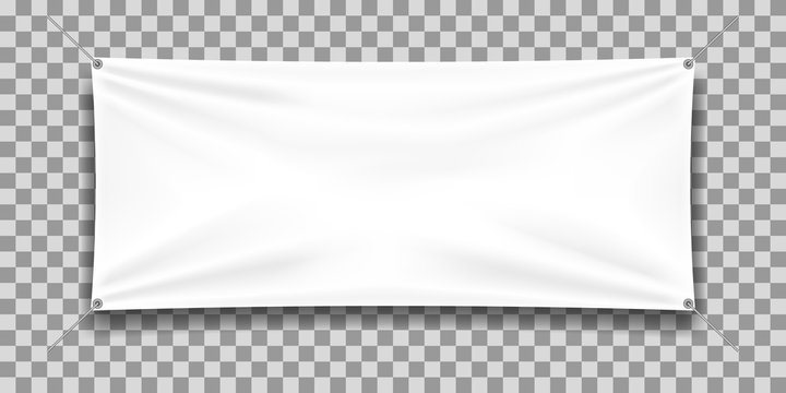White mock up textile banner, isolated.