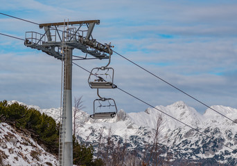 ski lift in alps