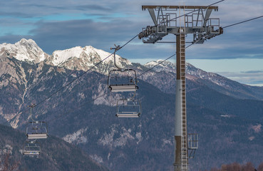 ski lift in alps