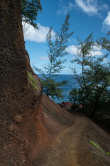 Trail around cliff and ocean