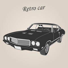 Vintage car. Retro car. Classic car. Vector