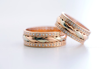 Wedding rings closeup.