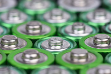 Alkaline batteries AA size close-up