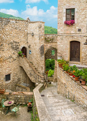 Fototapeta na wymiar Vallo di Nera, beautiful ancient village in the Province of Perugia, in the Umbria region of Italy.
