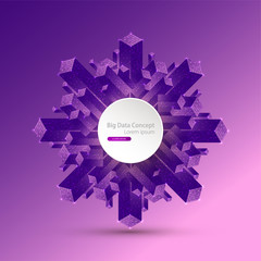 Technology background. Big data concept. Binary computer code.  Vector illustration.